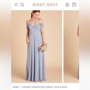 Birdy Grey- Dusty Blue convertible chiffon bridesmaid dress- Size Extra Small